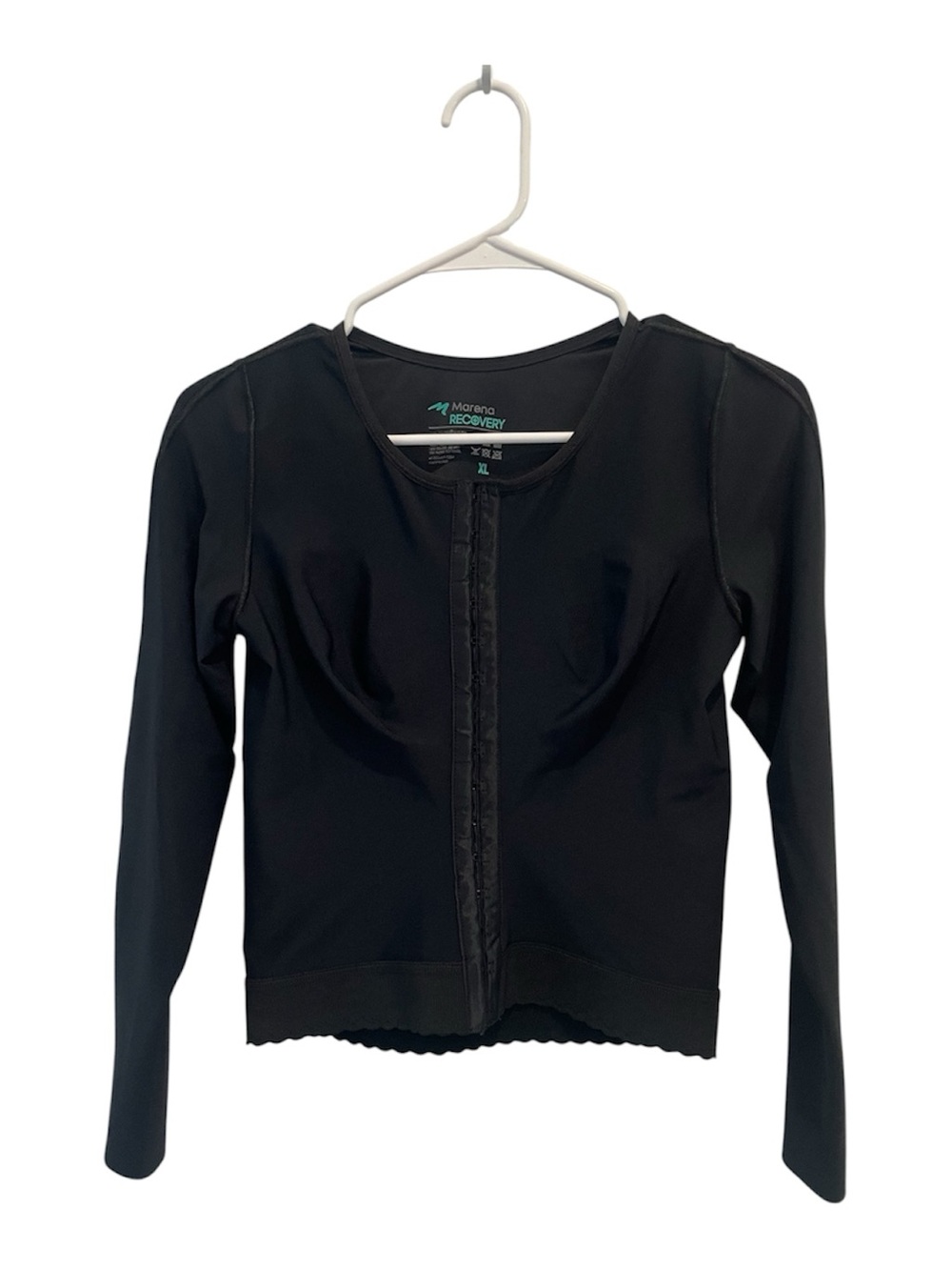 Marena Recovery Black Long-Sleeve Post-Surgical Compression Top XL
